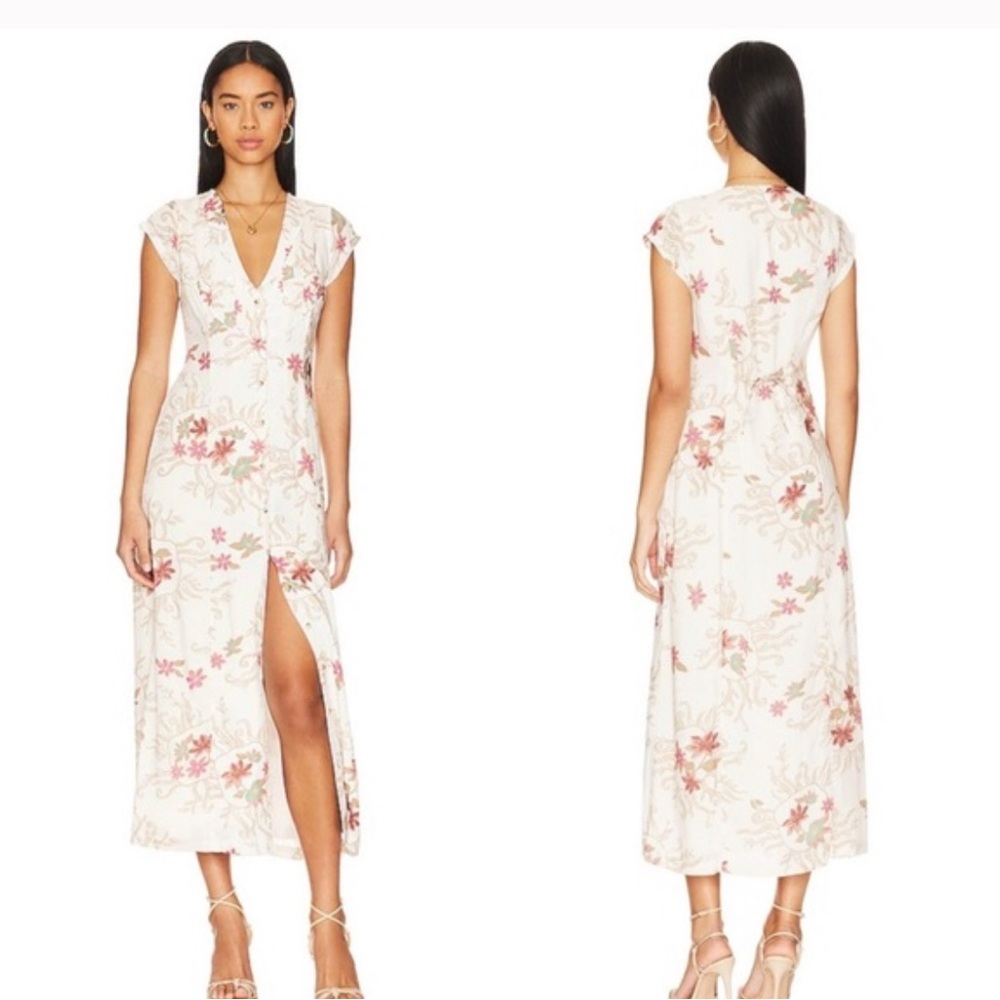 Rosemary Printed Midi in Ivory Combo